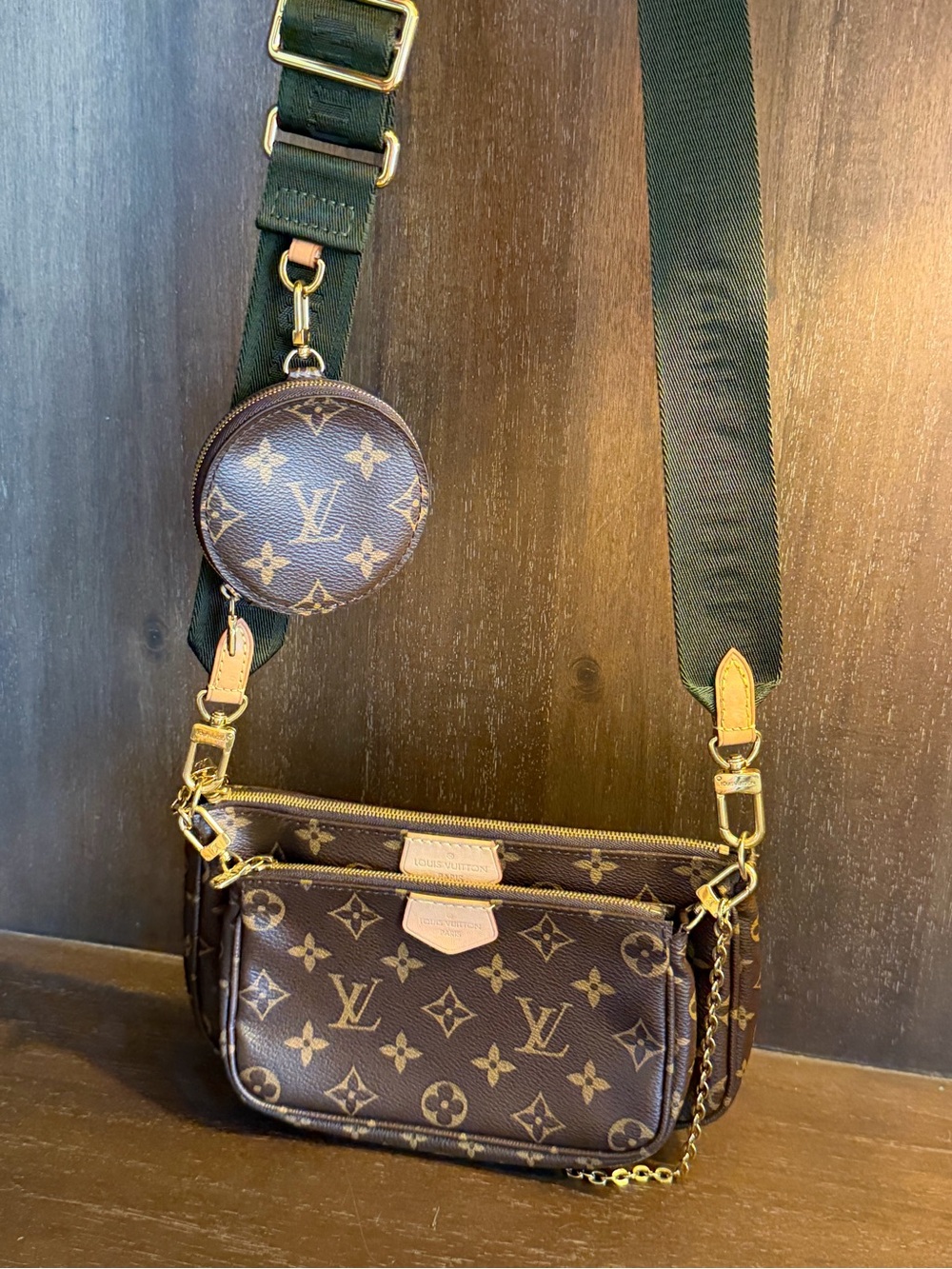 Louis Vuitton Monogram Multi-Pouch Crossbody in Brown and Gold